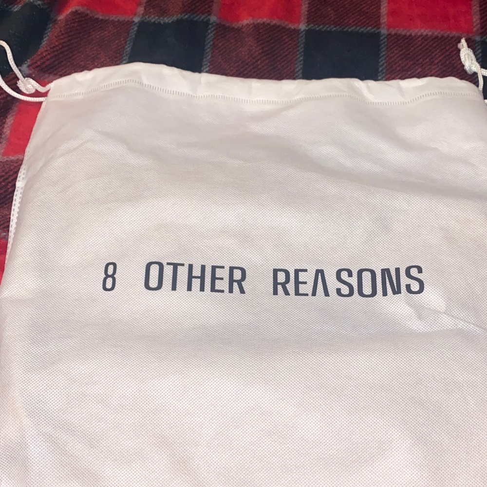 8 Other Reasons Cream Drawstring Bag